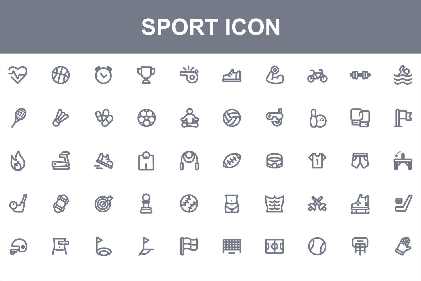 50 sport icon set pack bundle vector