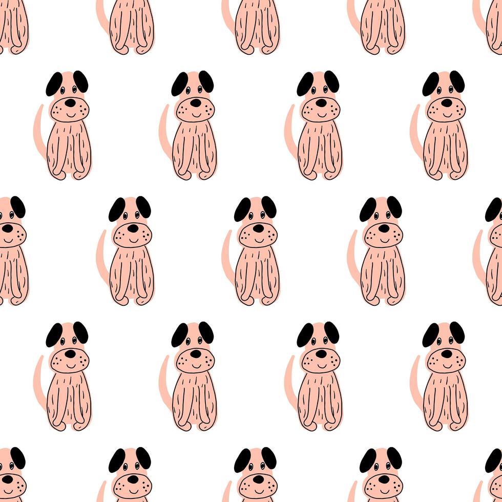 Seamless vector pattern with cute dogs for typography poster, card, label, brochure, flyer, page, banner design. Vector illustration.