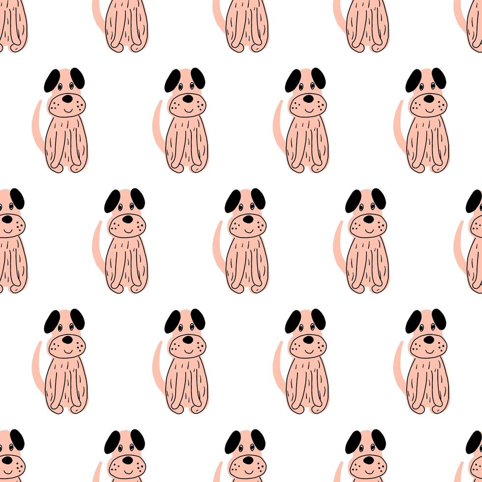 Seamless vector pattern with cute dogs for typography poster, card, label, brochure, flyer, page, banner design. Vector illustration.