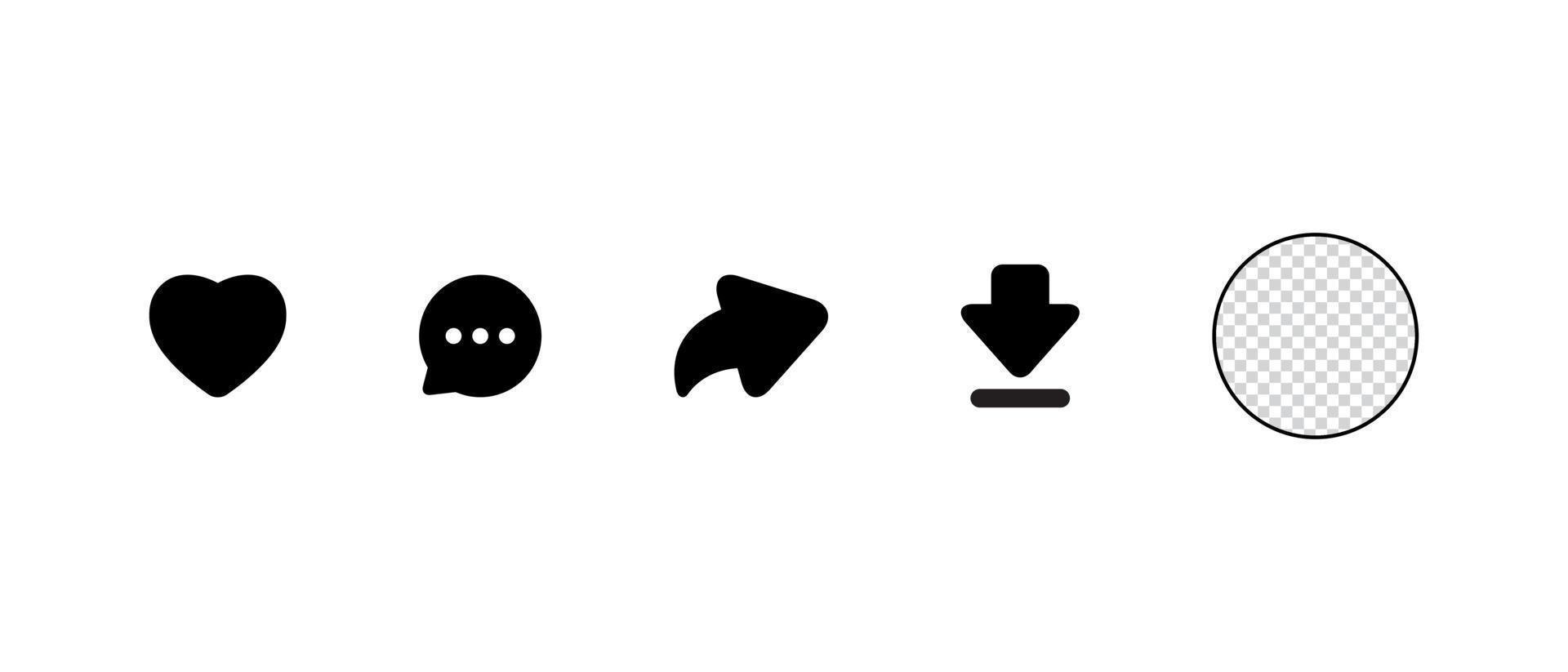 me gusta, comentar, compartir y descargar un conjunto de iconos inspirado en la aplicación de video snack vector