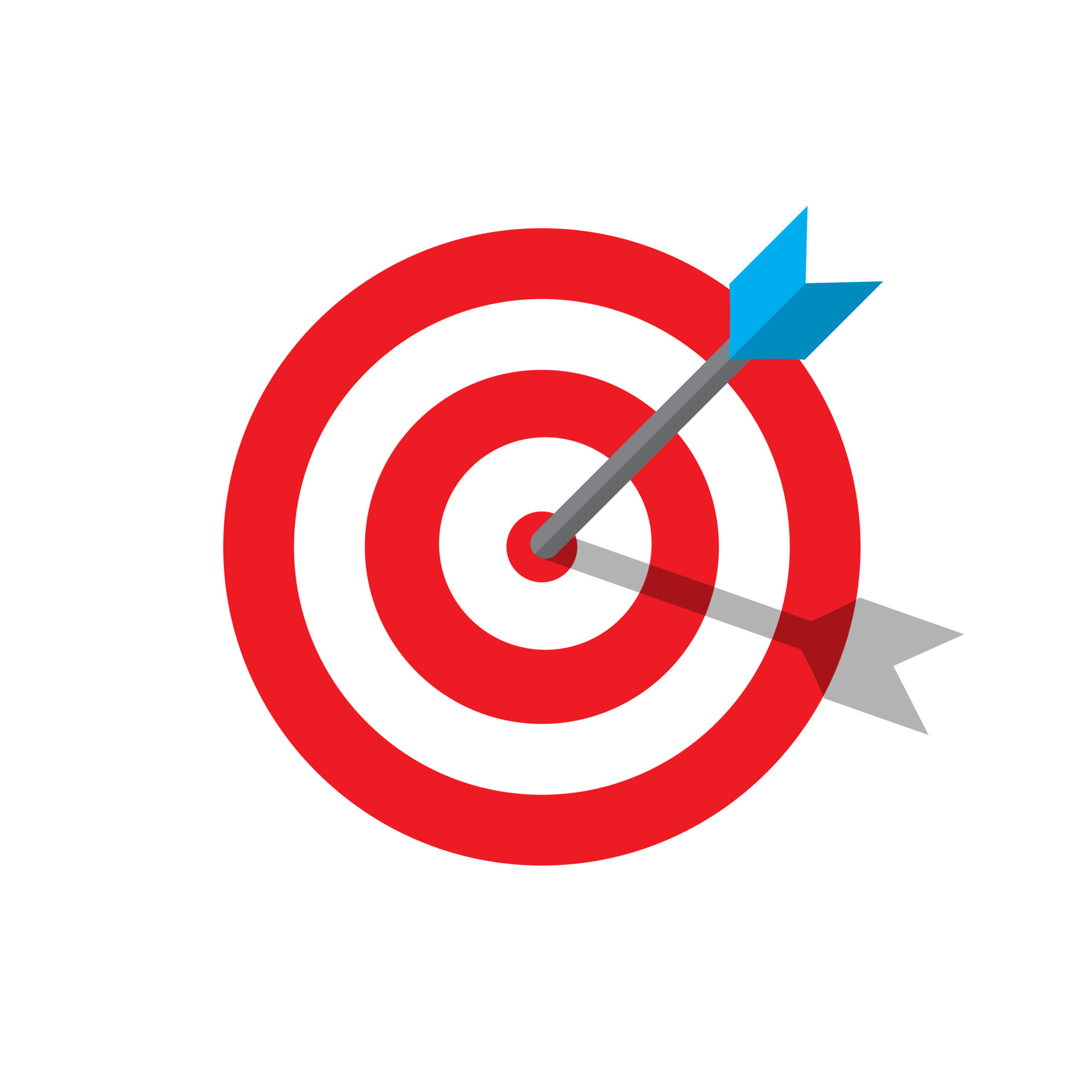 Bullseye Arrow in Flat Design. Business Goals Sign Symbol 5338450