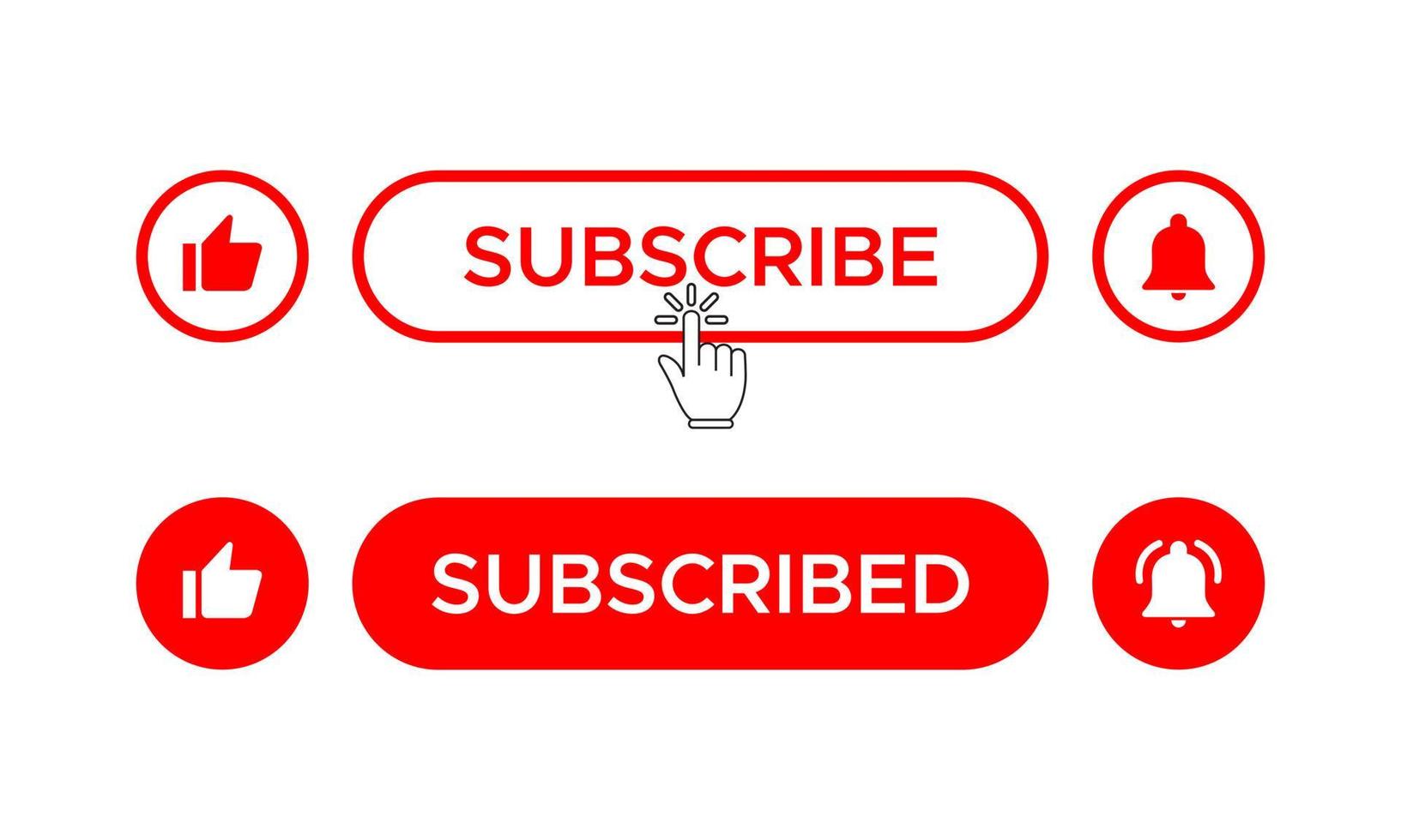 Like, Subscribe, and Bell Icon Vector