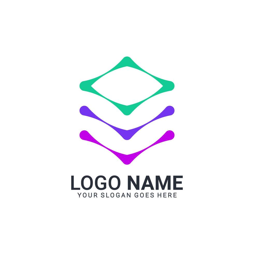 Abstract digital technology symbol logo design. Editable logo design vector