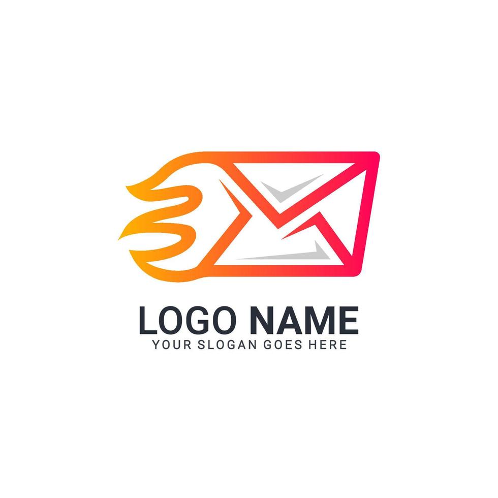 Abstract mail digital technology symbol logo design. Editable logo design vector