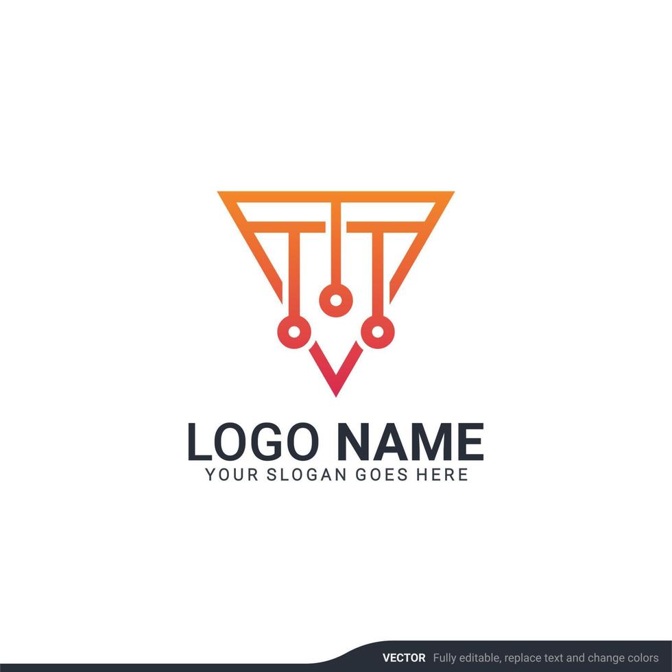 diseño de logotipo de símbolo de tecnología digital abstracto creativo. diseño de logotipo de ilustración vectorial editable vector