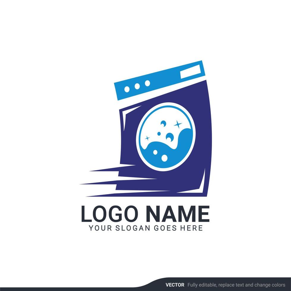 Modern laundry services logo design. Editable logo design vector