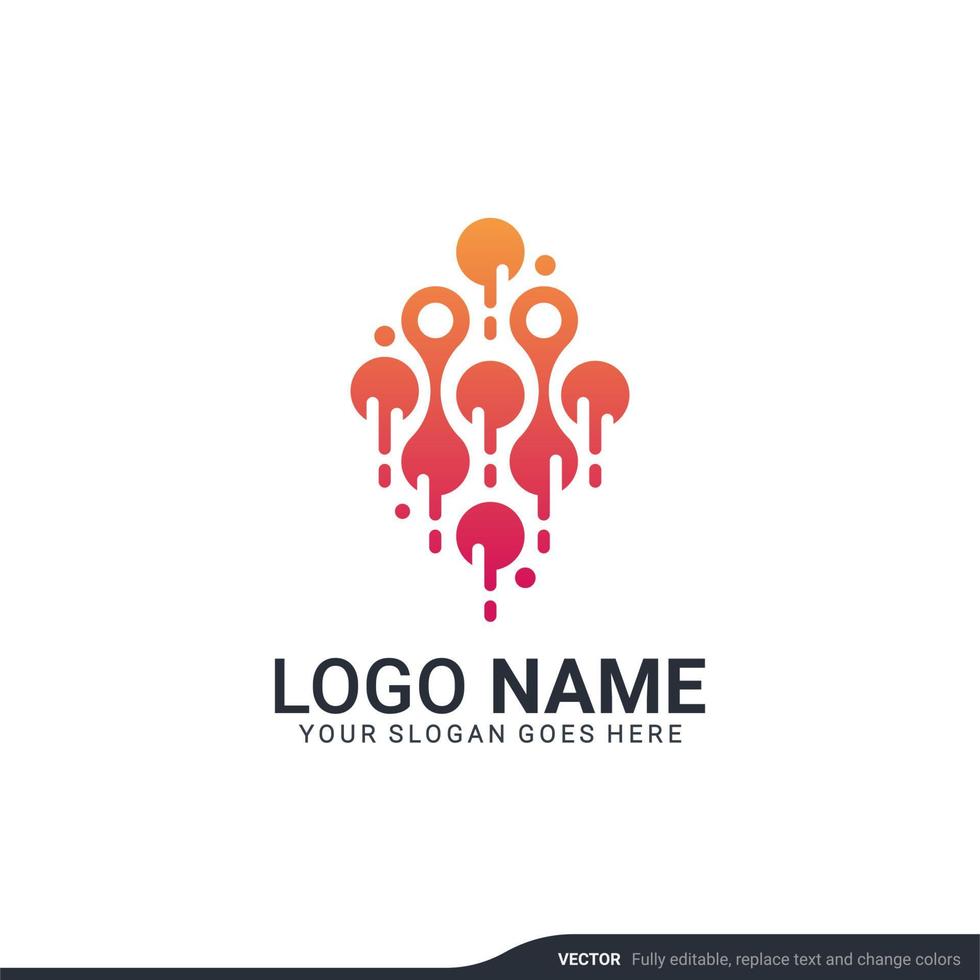 Creative abstract digital technology symbol logo design. vector