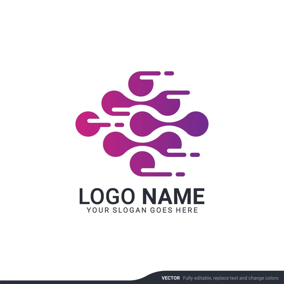 Creative abstract digital technology symbol logo design. Editable vector illustration logo design