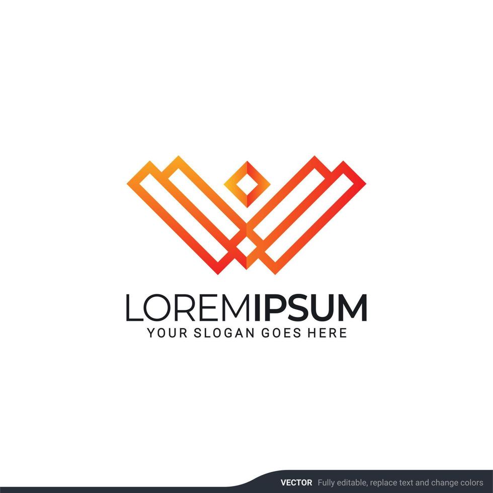 Modern geometric abstract logo design. Editable symbol Vector illustration