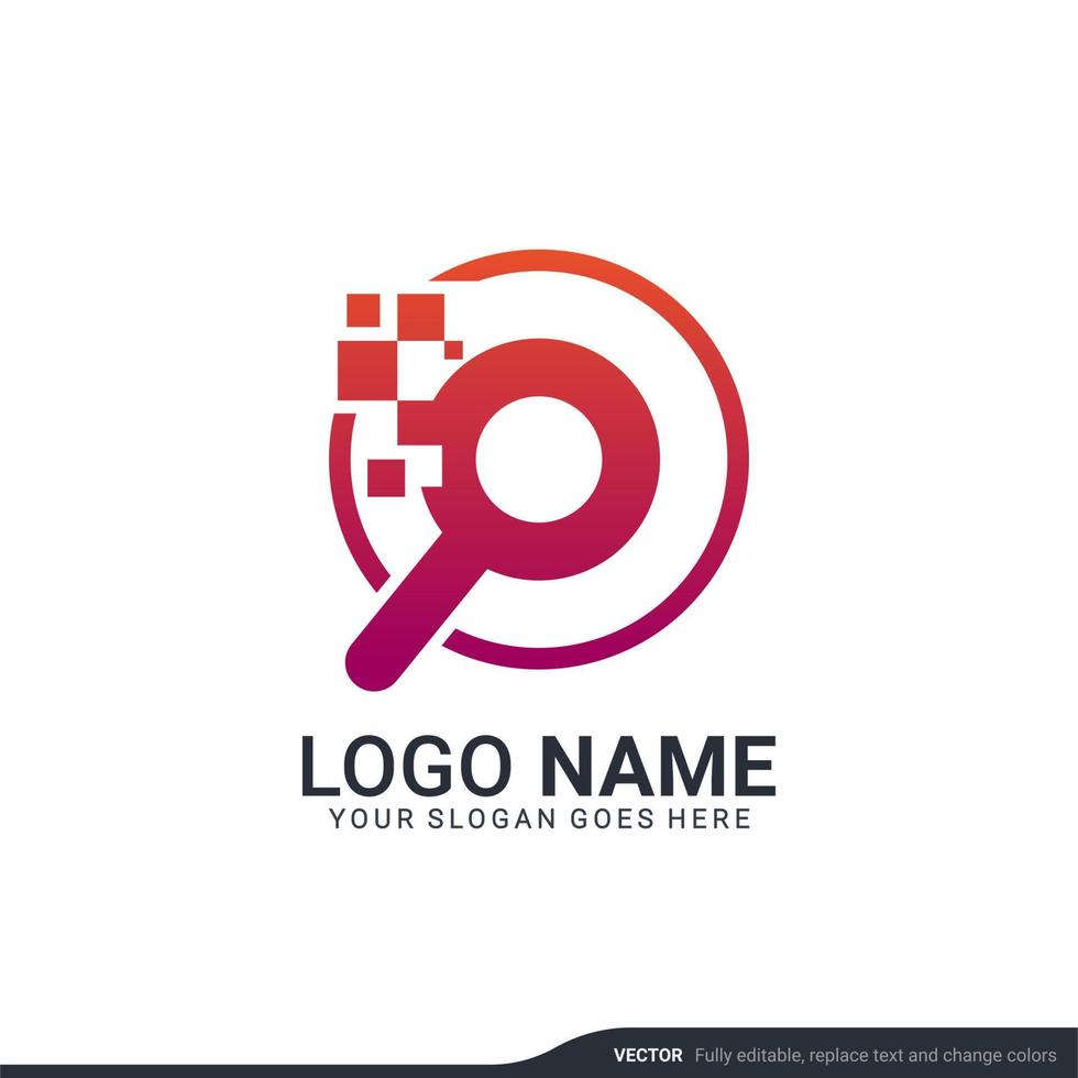 Modern search logo design template. Editable symbol icon logo design. vector