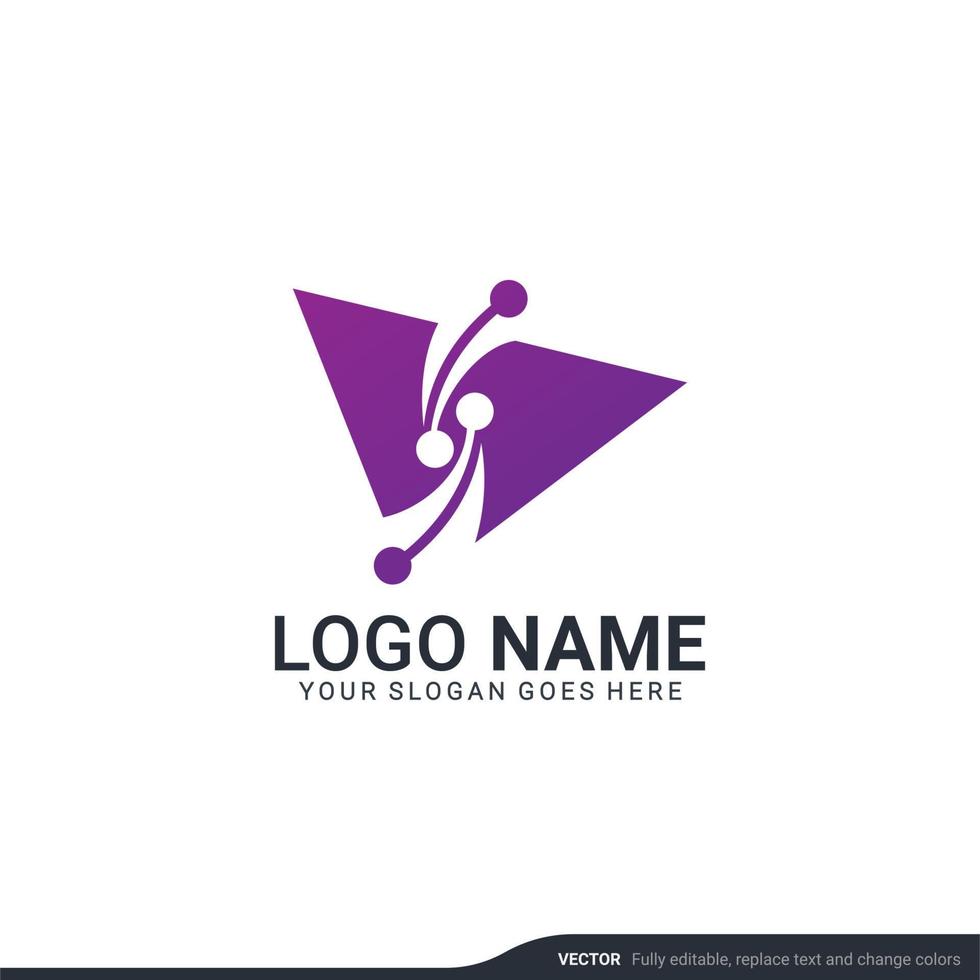 diseño de logotipo de símbolo de tecnología digital abstracto creativo. diseño de logotipo de ilustración vectorial editable vector