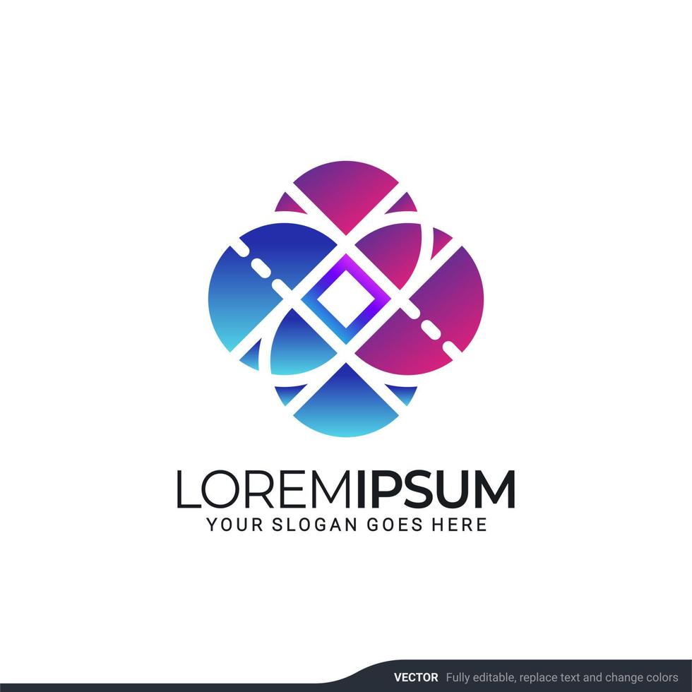 Modern geometric abstract logo design. Editable symbol Vector illustration