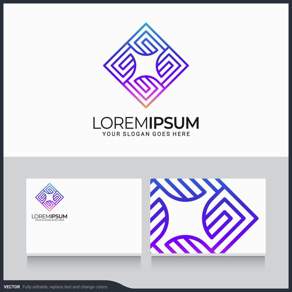 Modern geometric abstract logo design. Editable symbol vector illustration