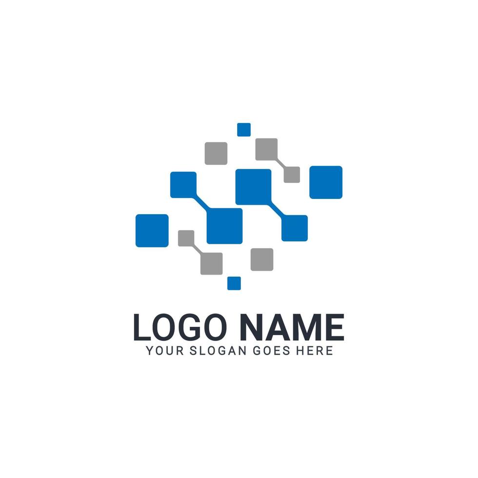 Abstract digital technology symbol logo design. Editable logo design vector