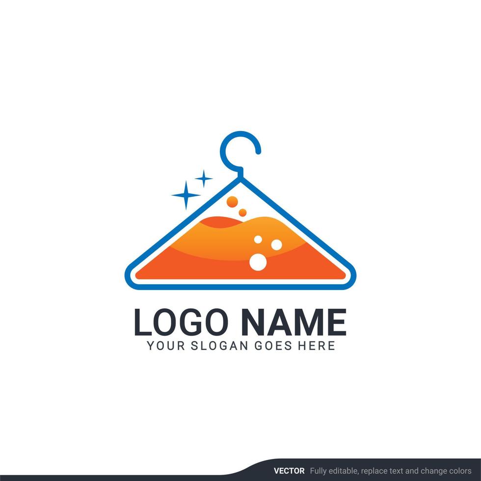 diseño moderno del logo de los servicios de lavandería. diseño de logotipo editable vector