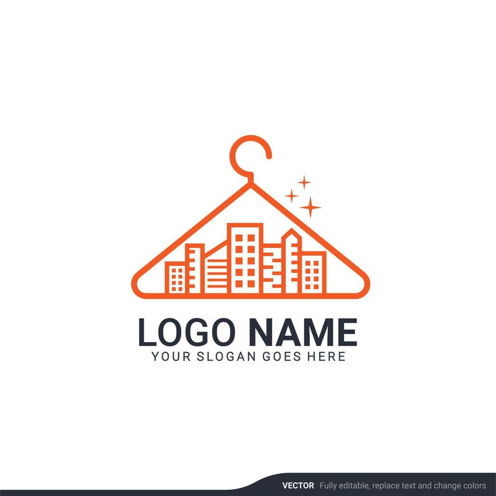 Modern laundry services logo design. Editable logo design vector