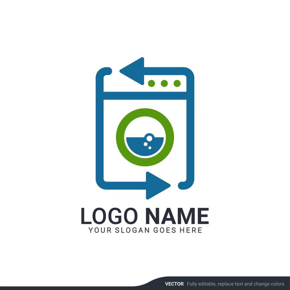 Modern laundry services logo design. Editable logo design vector