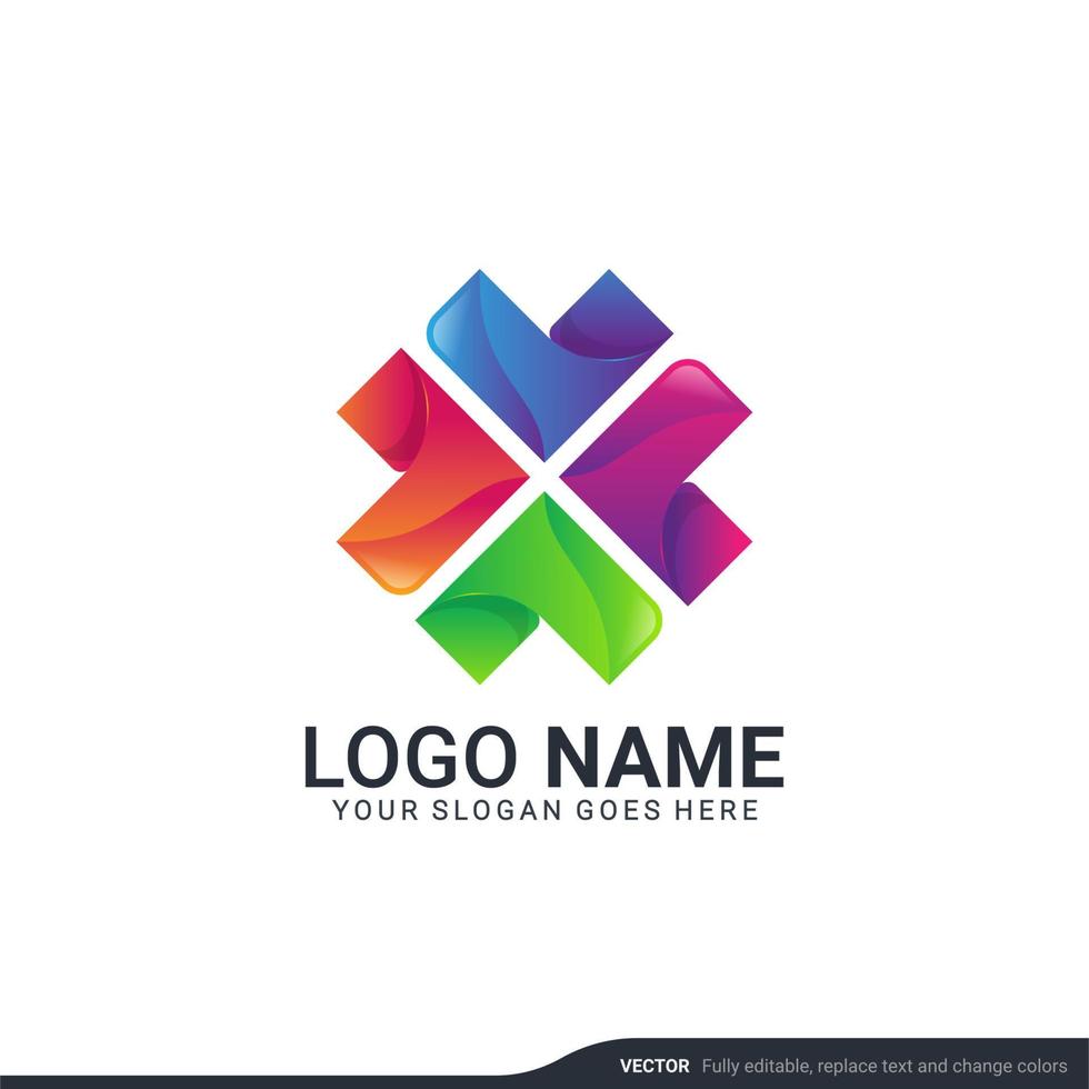 Creative abstract digital technology symbol logo design. Editable vector illustration logo design