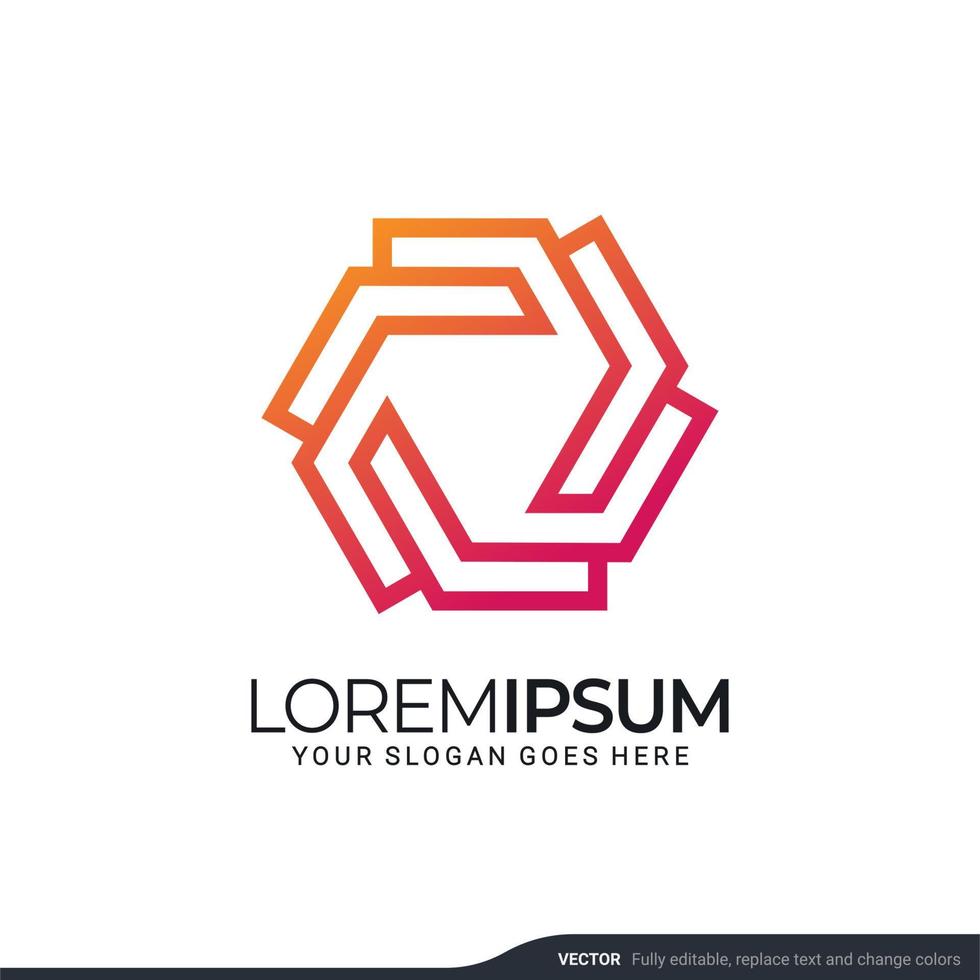 Modern geometric abstract logo design. Editable symbol Vector illustration