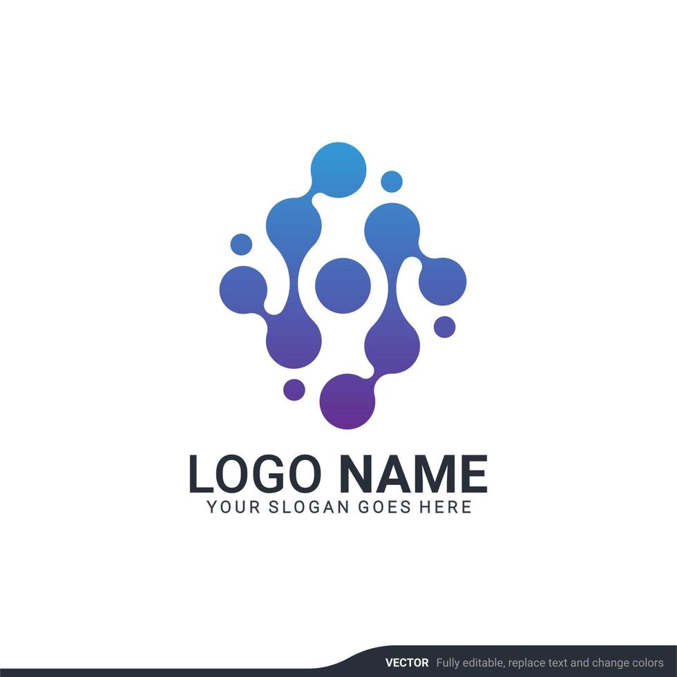 Creative abstract digital technology symbol logo design. vector