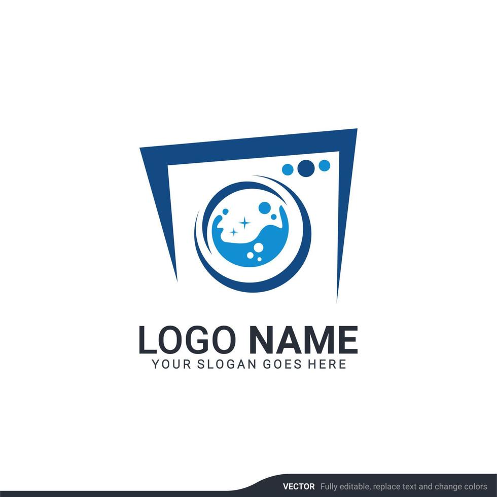 Modern laundry services logo design. Editable logo design vector