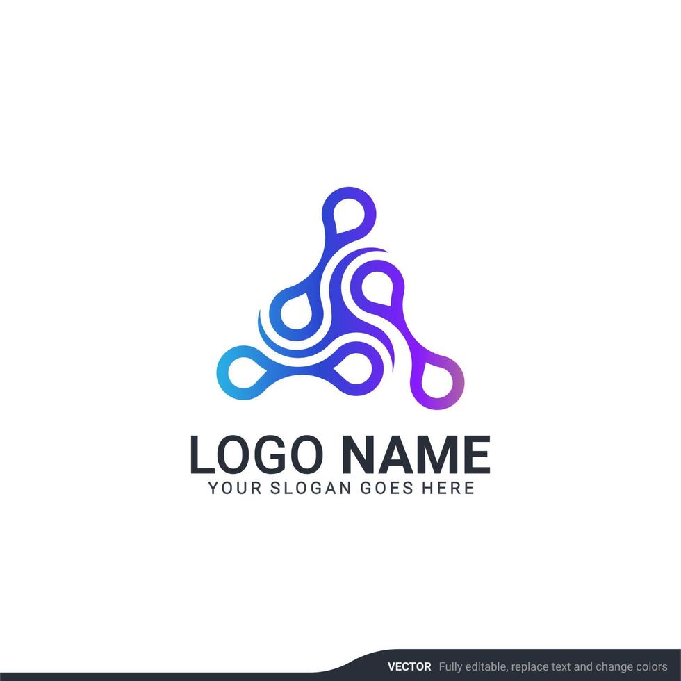 Creative abstract digital technology symbol logo design. Editable vector illustration logo design