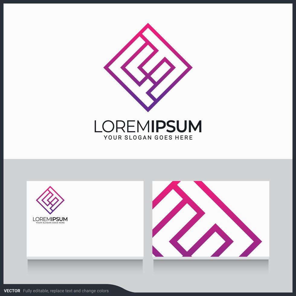 Modern geometric abstract logo design. Editable symbol vector illustration