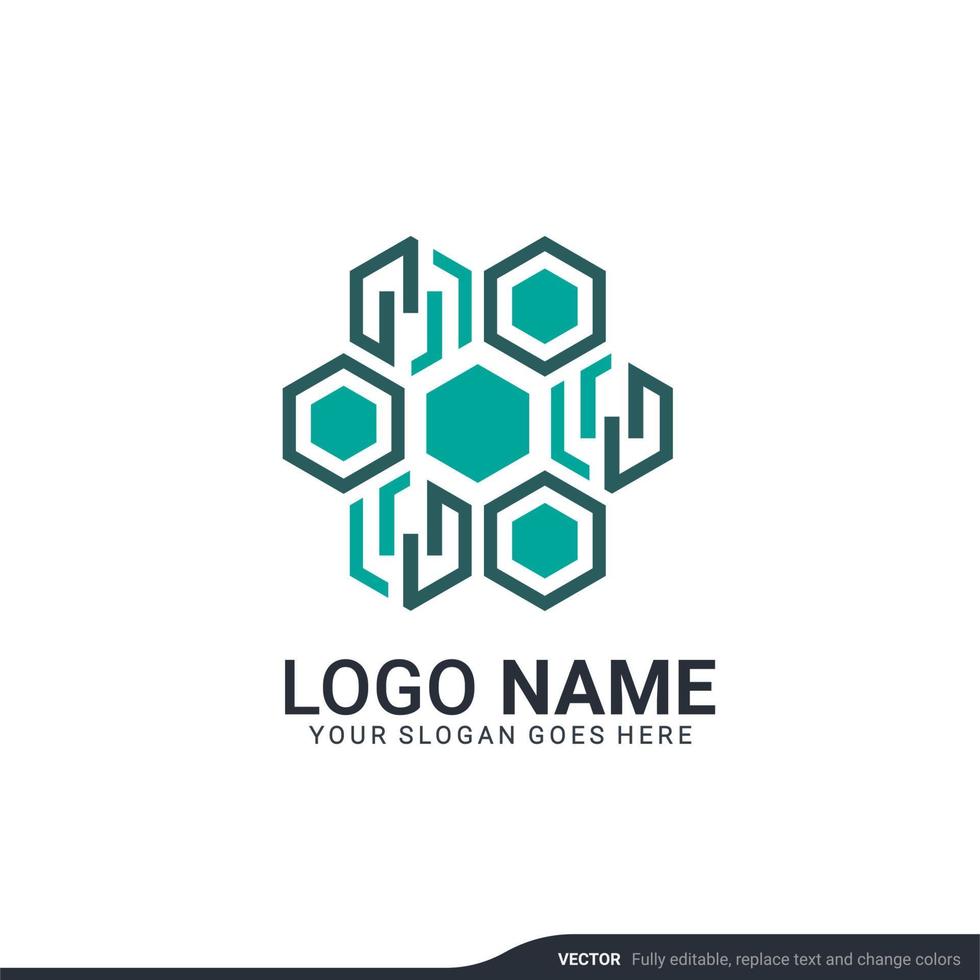 Creative abstract digital technology symbol logo design. vector