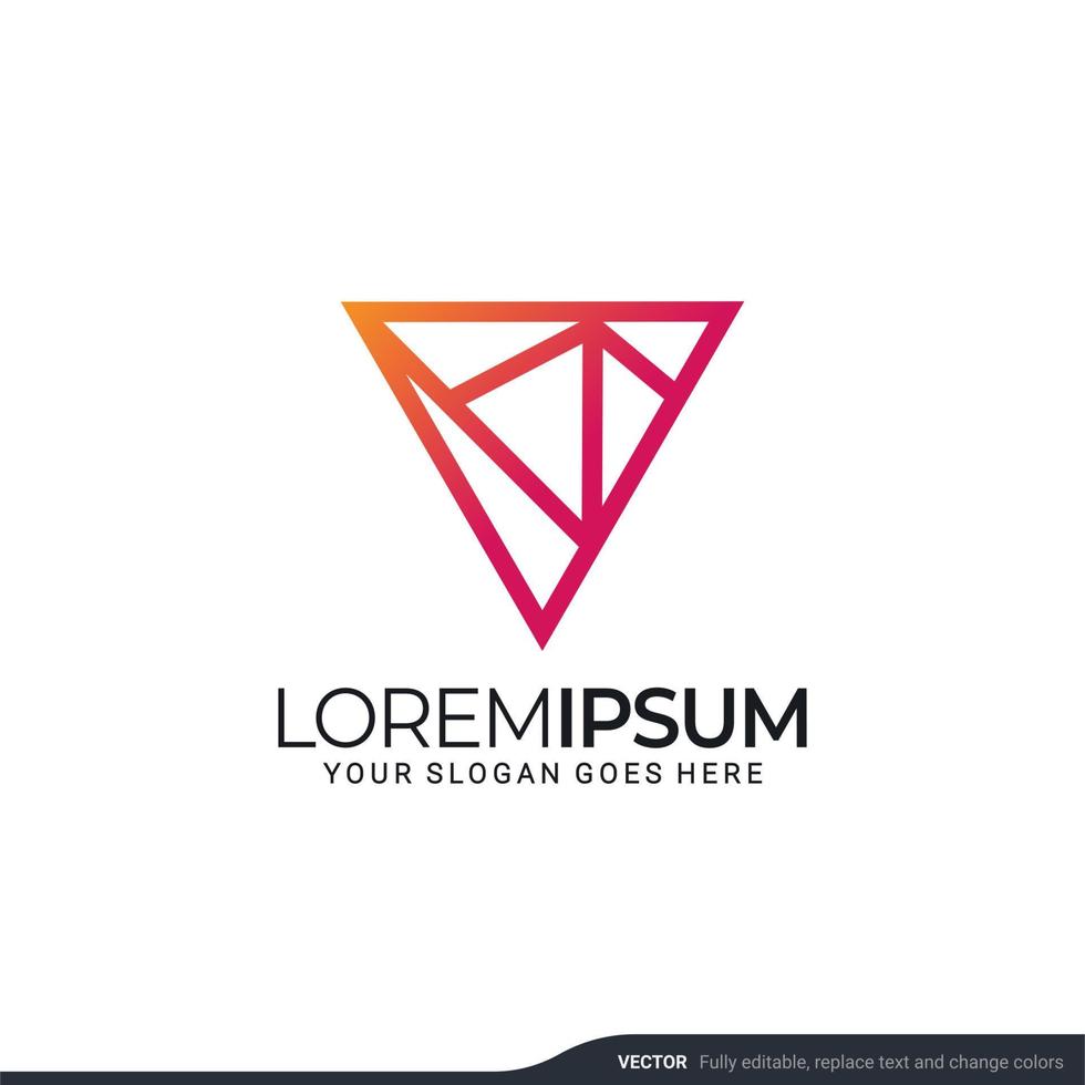 Modern geometric abstract logo design. Editable symbol Vector illustration