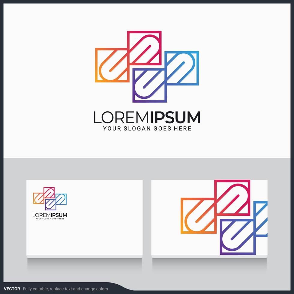 Modern geometric abstract logo design. Editable symbol vector illustration