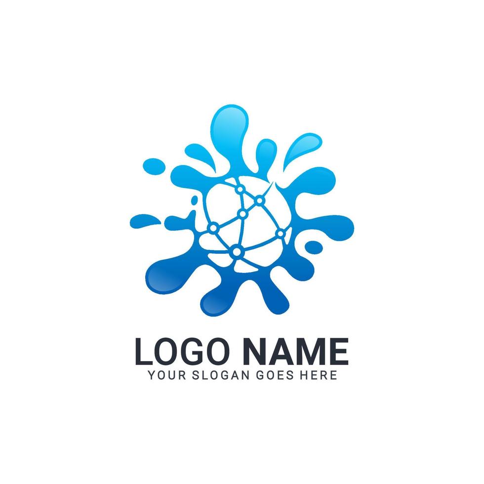 Abstract digital technology symbol logo design. Editable logo design vector