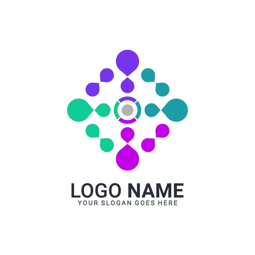 Abstract digital technology symbol logo design. Editable logo design vector