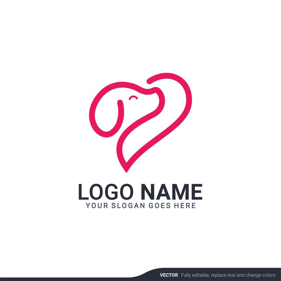 Pets care logo design. Modern editable logo design vector