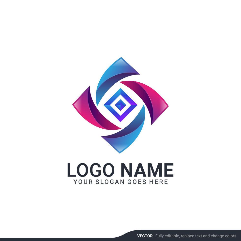 Creative abstract digital technology symbol logo design. Editable vector illustration logo design