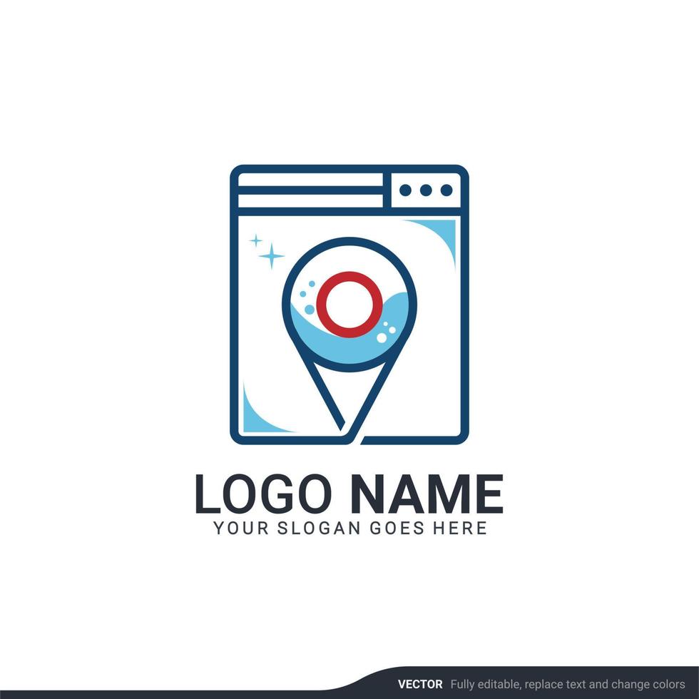 Modern laundry services logo design. Editable logo design vector