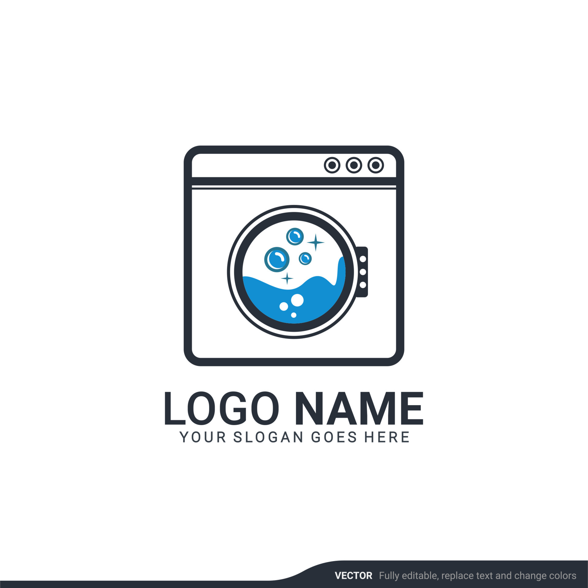 Modern laundry services logo design. Editable logo design 5338617