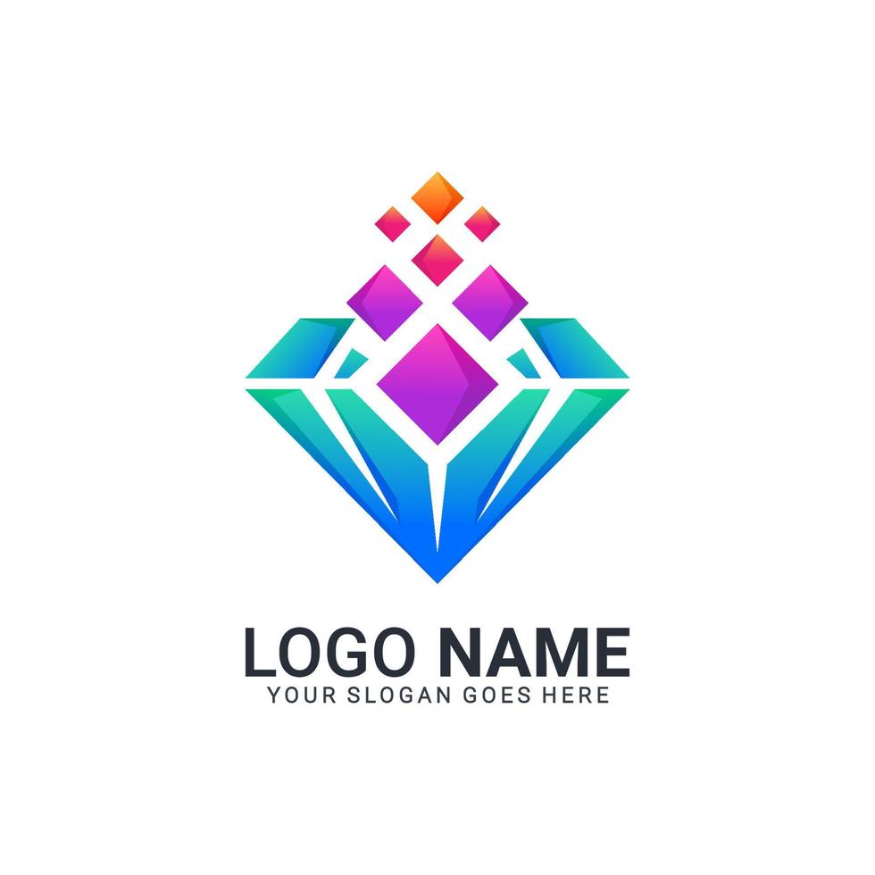 Abstract digital technology symbol logo design. Editable logo design vector