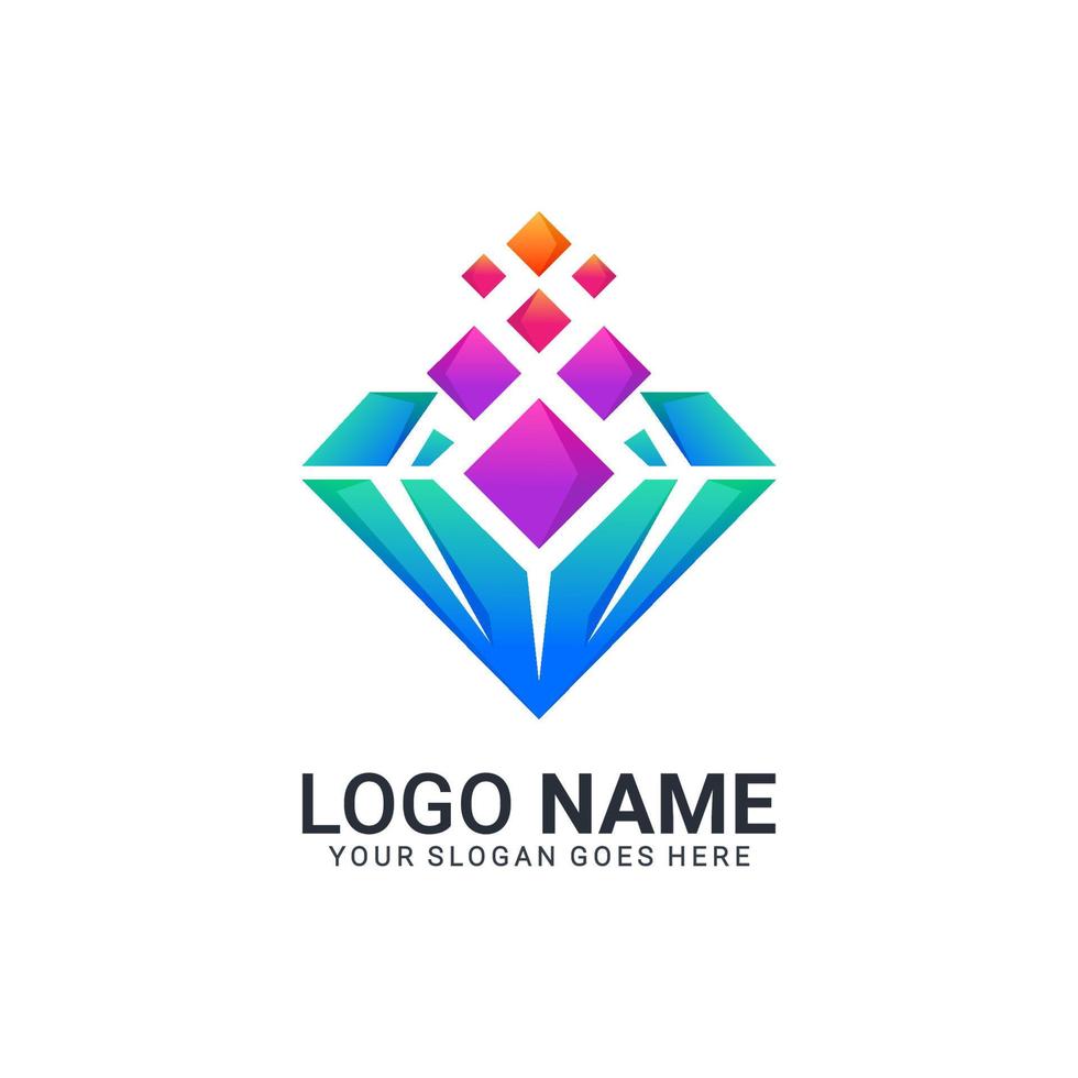 diseño de logotipo de símbolo de tecnología digital abstracta. diseño de logotipo editable vector