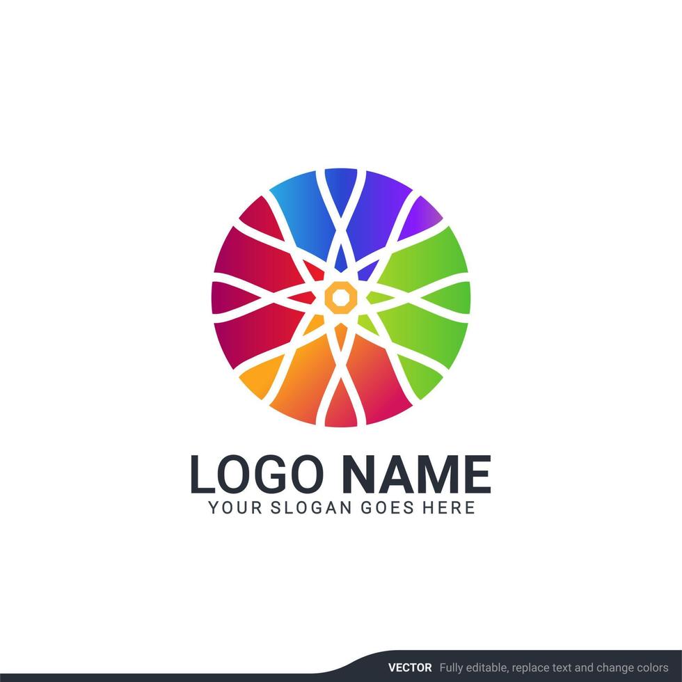 Creative abstract digital technology symbol logo design. Editable vector illustration logo design