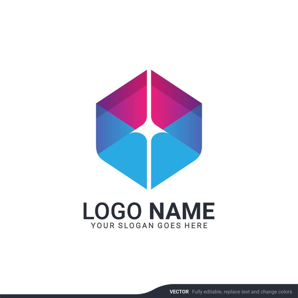 Creative abstract digital technology symbol logo design. vector