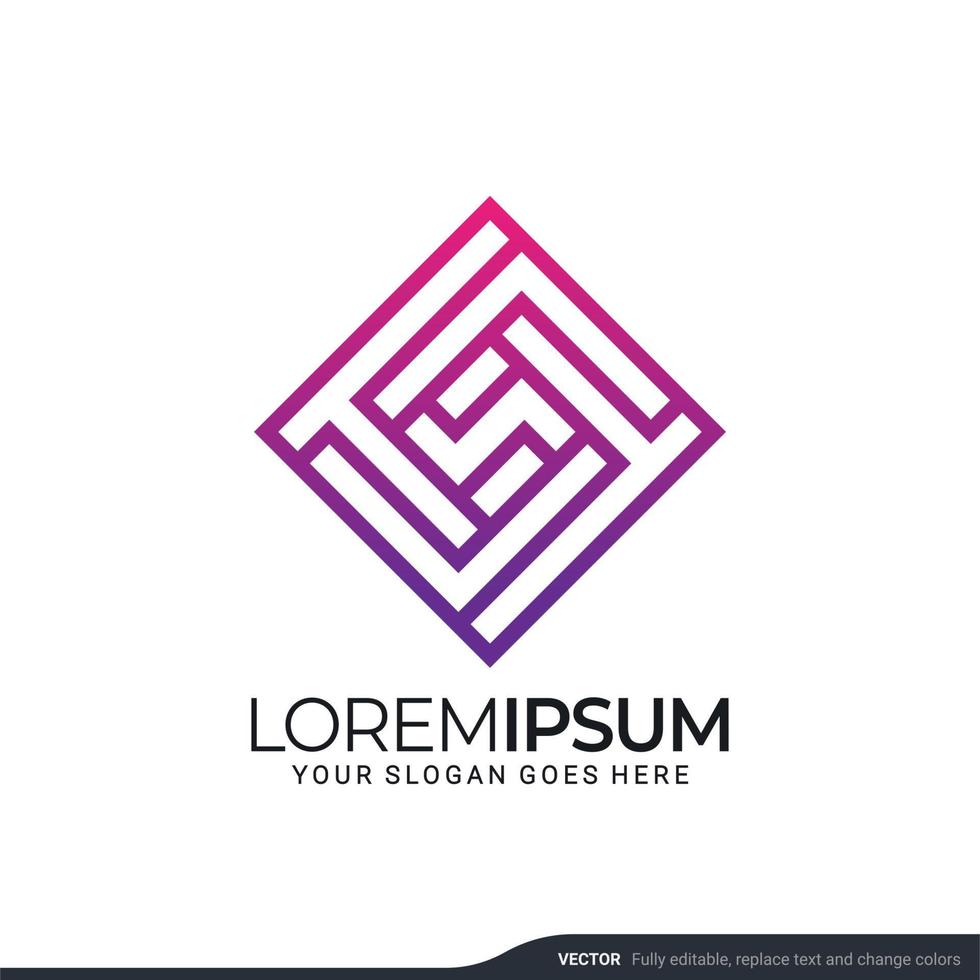 Modern geometric abstract logo design. Editable symbol Vector illustration