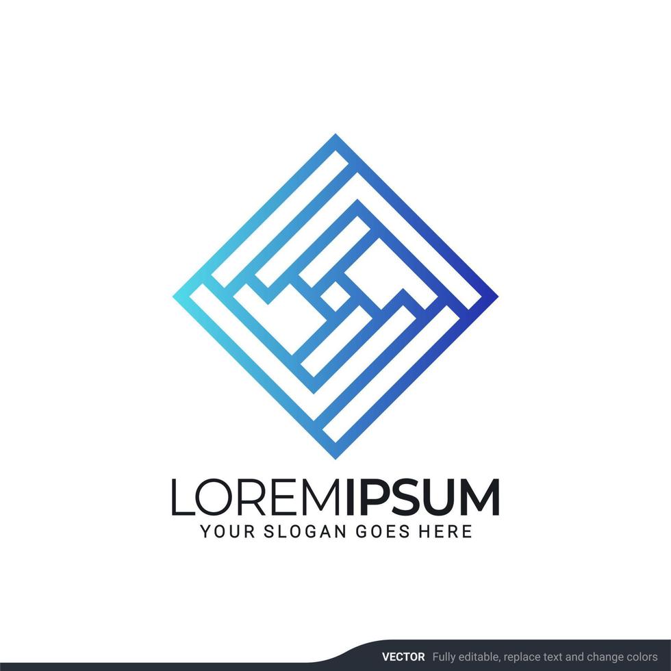 Modern geometric abstract logo design. Editable symbol Vector illustration