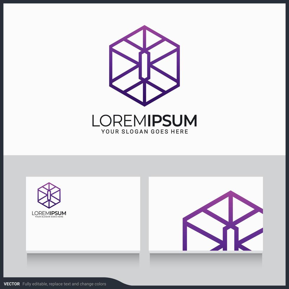 Modern geometric abstract logo design. Editable symbol vector illustration