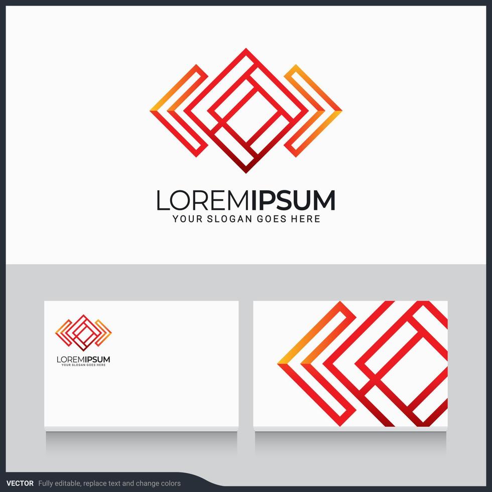 Modern geometric abstract logo design. Editable symbol vector illustration