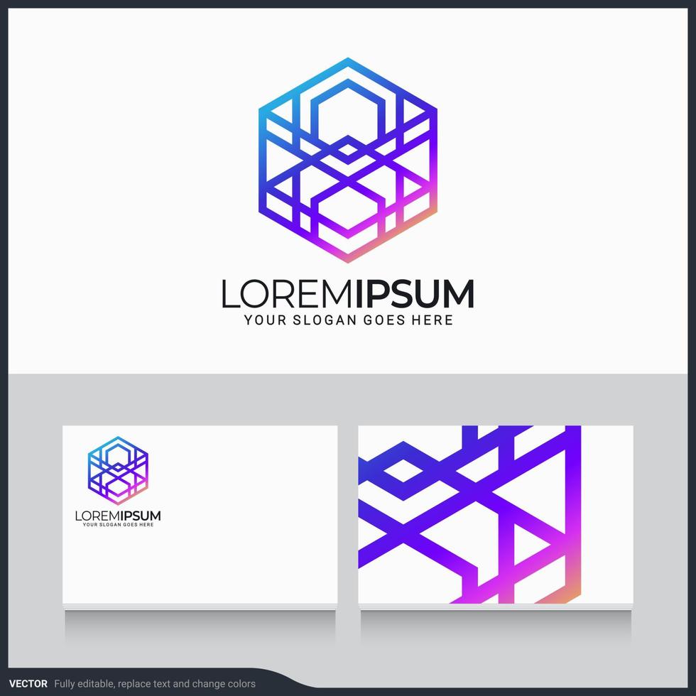 Modern geometric abstract logo design. Editable symbol vector illustration