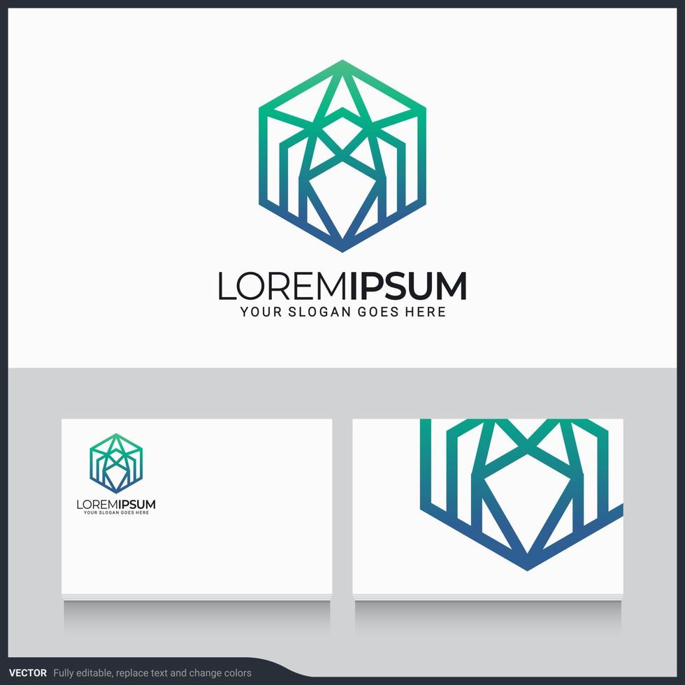 Modern geometric abstract logo design. Editable symbol vector illustration
