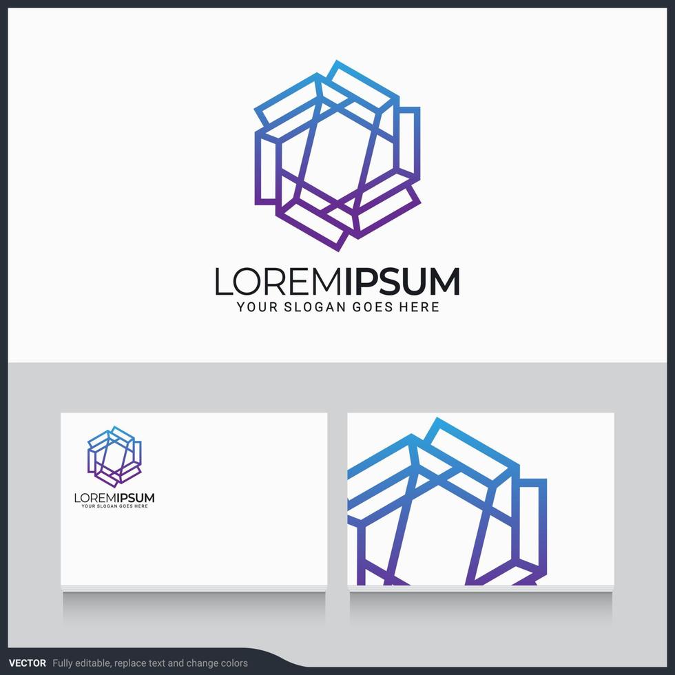 diseño de logotipo abstracto geométrico moderno. ilustración de vector de símbolo editable