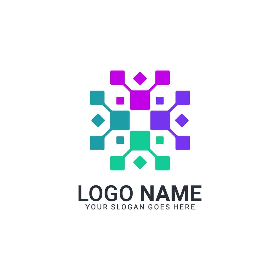 Abstract digital technology symbol logo design. Editable logo design vector