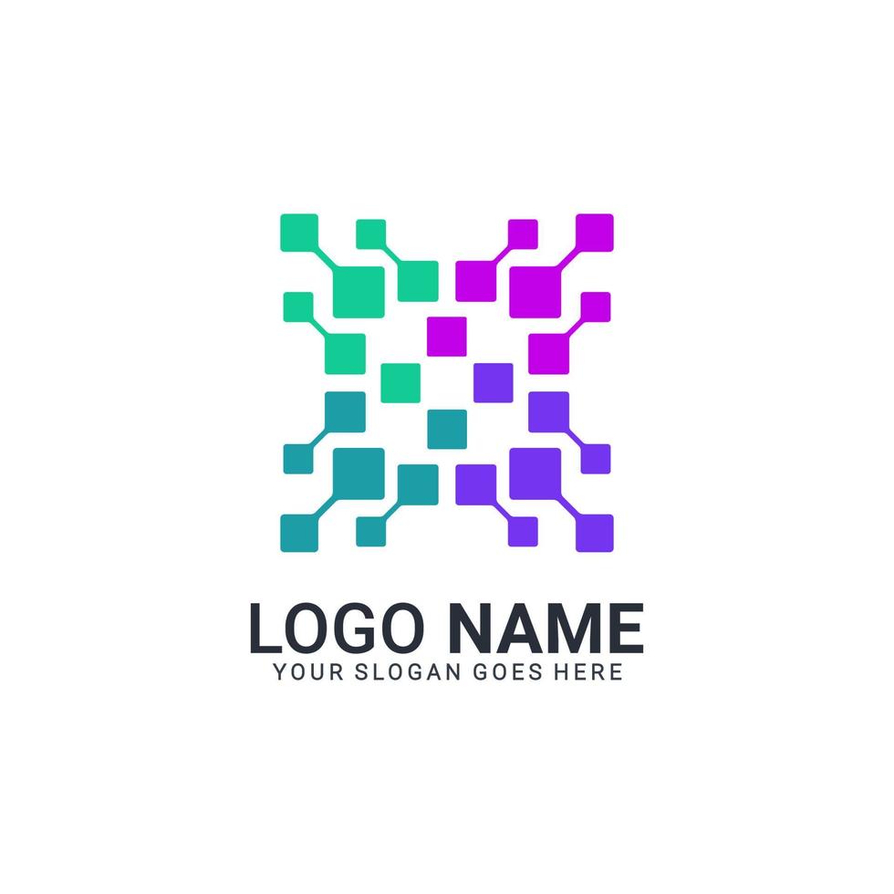 diseño de logotipo de símbolo de tecnología digital abstracta. diseño de logotipo editable vector