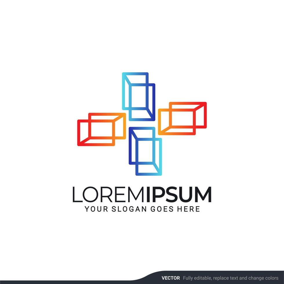 Modern geometric abstract logo design. Editable symbol Vector illustration